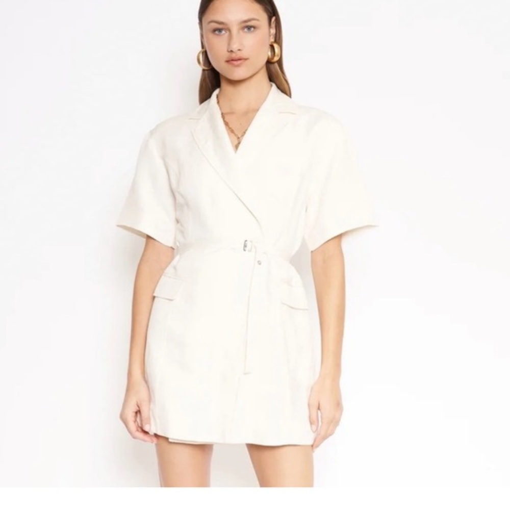 Lorenzo Short-Sleeve Belted Blazer Dress Jacket by 4SI3NNA nwt
